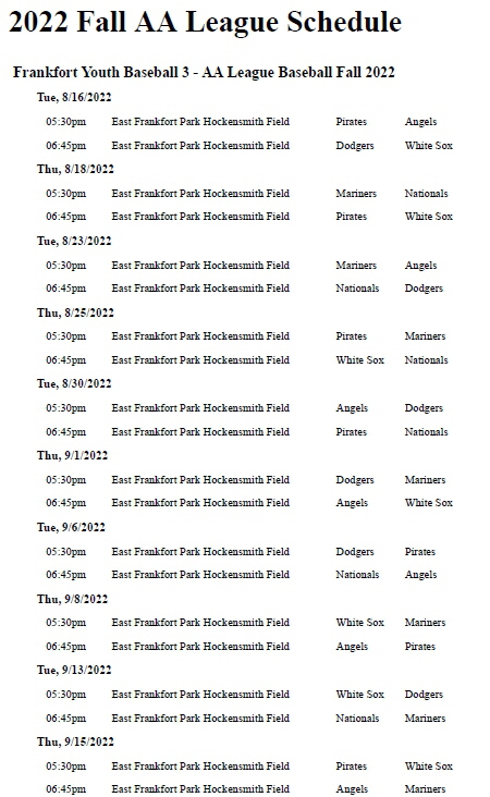 Fall AA 22 Schedule 1